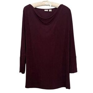 Chicos Travelers Size 2 (US 12/14) Purple Cowl-neck long sleeve blouse